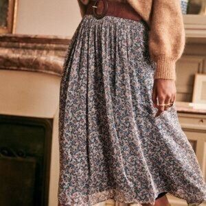 Sezane Midi Floral Skirt Size 4 - Maria Skirt